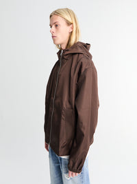 Cole Buxton - Hooded Nylon Windbreaker in Brown