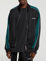 Cole Buxton - Contrast Tape Track Jacket in Black and Green