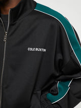 Cole Buxton - Contrast Tape Track Jacket in Black and Green