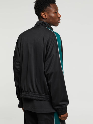 Cole Buxton - Contrast Tape Track Jacket in Black and Green