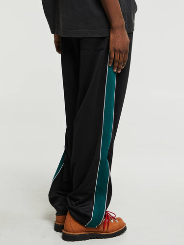 Cole Buxton - Contrast Tape Track Pants in Black and Green
