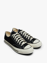 Converse - Chuck 70 Low Top Canvas Sneakers in Black, Black and Egret