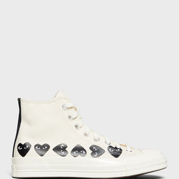 CONVERSE COMME DES GARCONS - Multi Heart CT70 Hi Top Sneakers in White