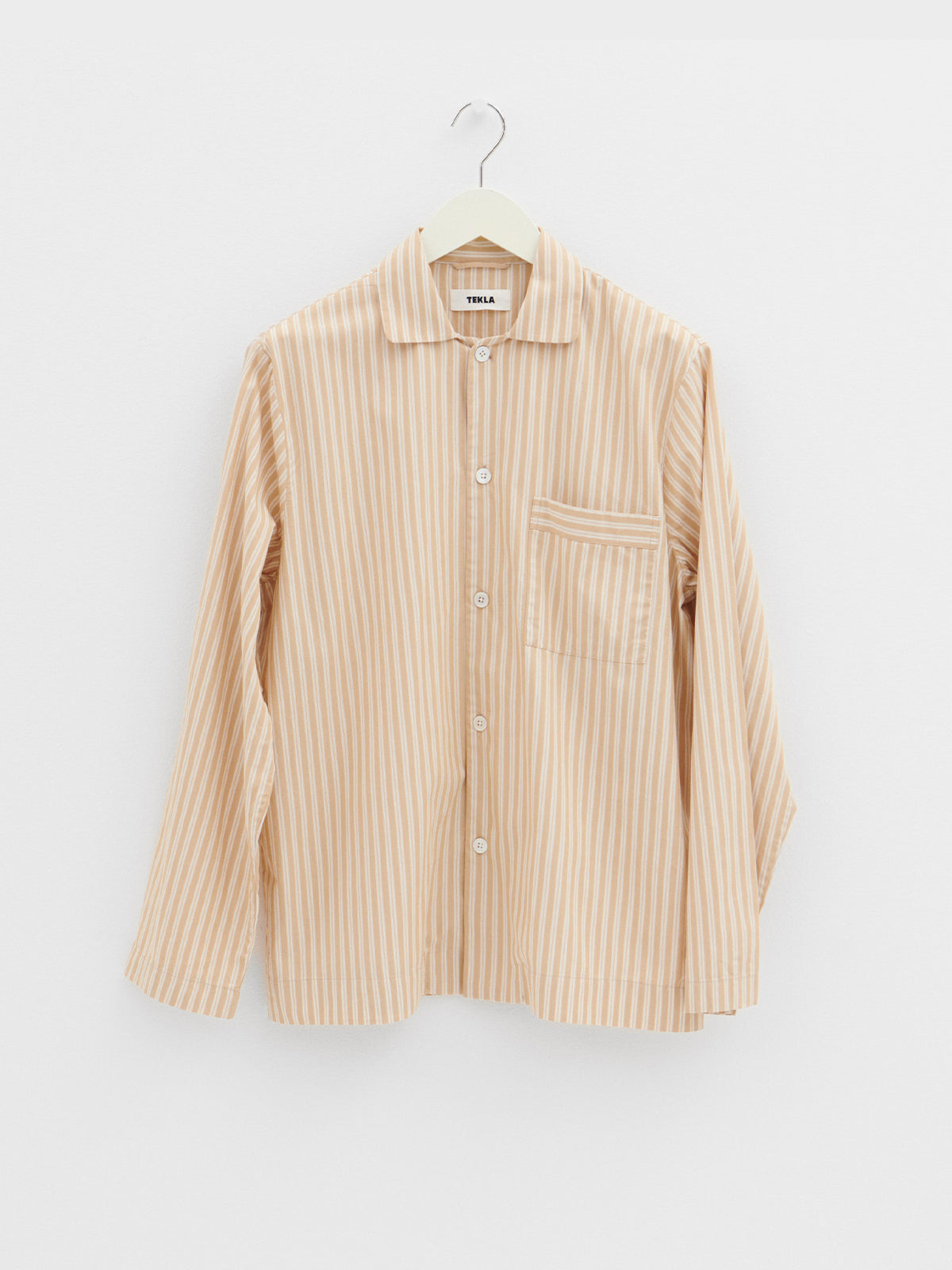 Tekla - Poplin Pyjamas Shirt in Corinth Stripes