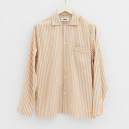 Tekla - Poplin Pyjamas Shirt in Corinth Stripes