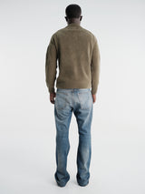C.P. Company - Chenille Cotton Polo Sweater in Ivy Green
