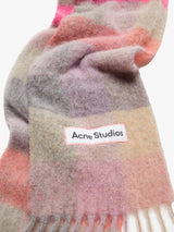 Acne Studios - Mohair Checked Scarf in Fuchsia, Lilac and Pink