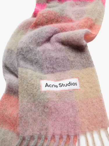 Acne Studios - Mohair Checked Scarf in Fuchsia, Lilac and Pink