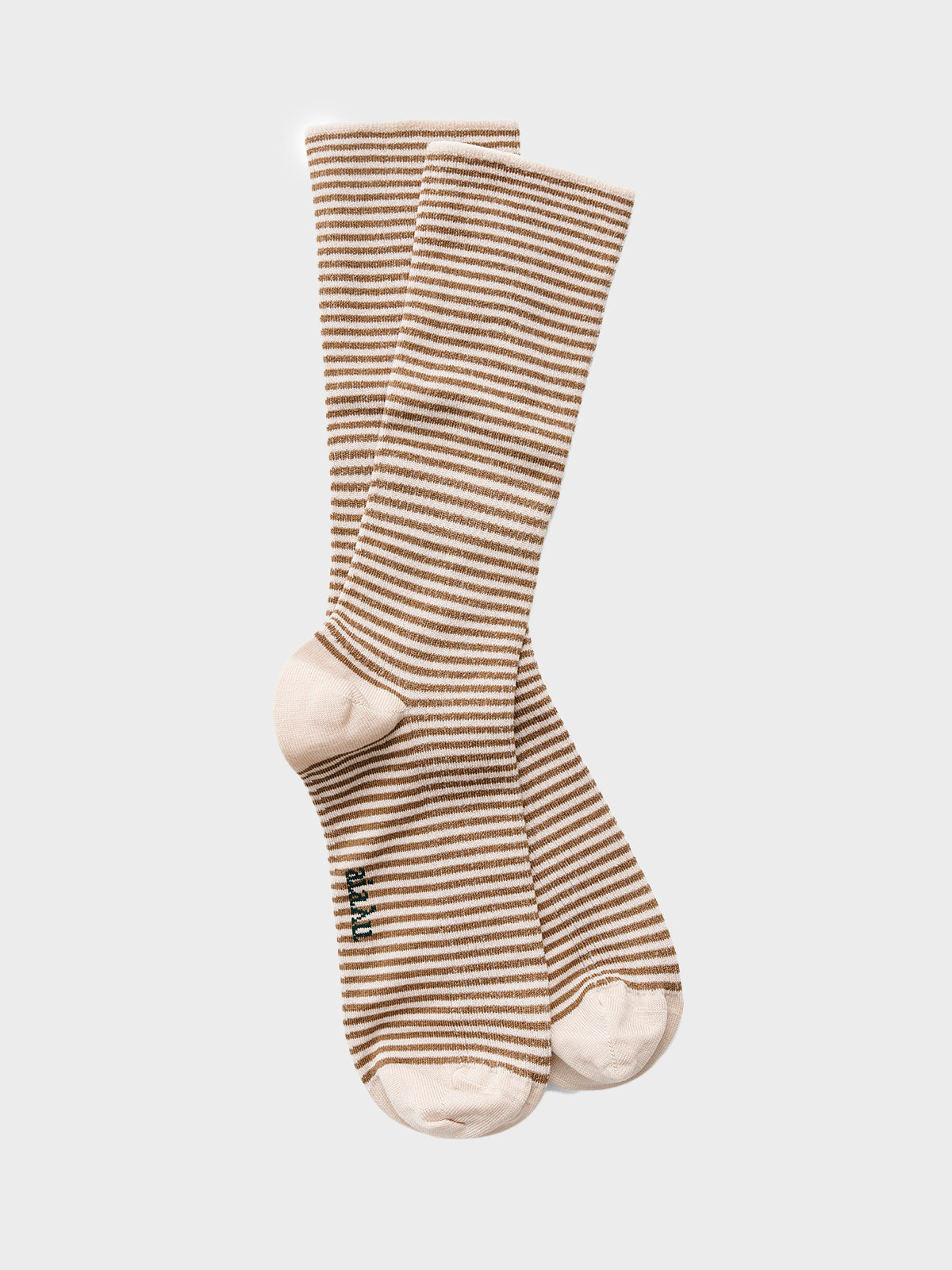 Aiayu - Cotton Stripe Socks in Mix Chestnut