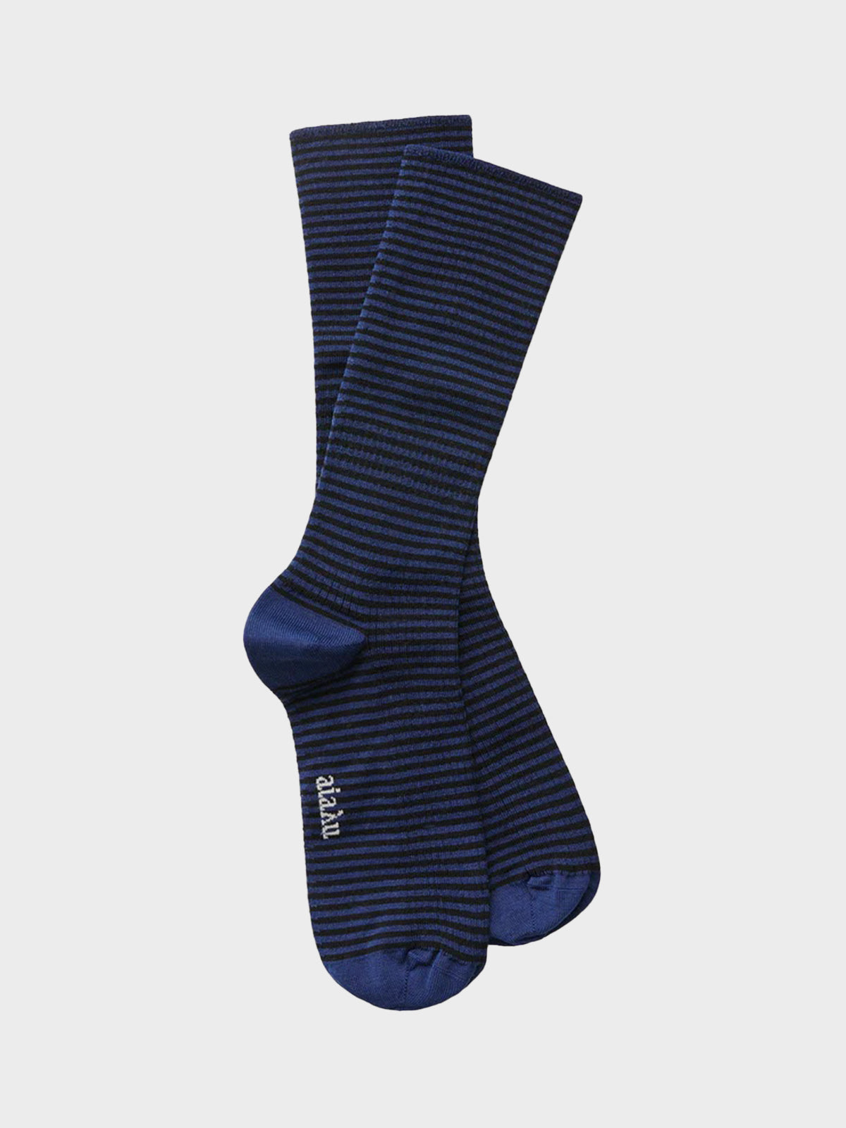 Cotton Stripe Socks in Mix Midnight Blue