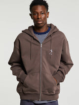 Dancer - OG Logo Zip Hood in Brown