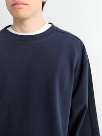 Dancer - Panel Pique Crewneck in Navy