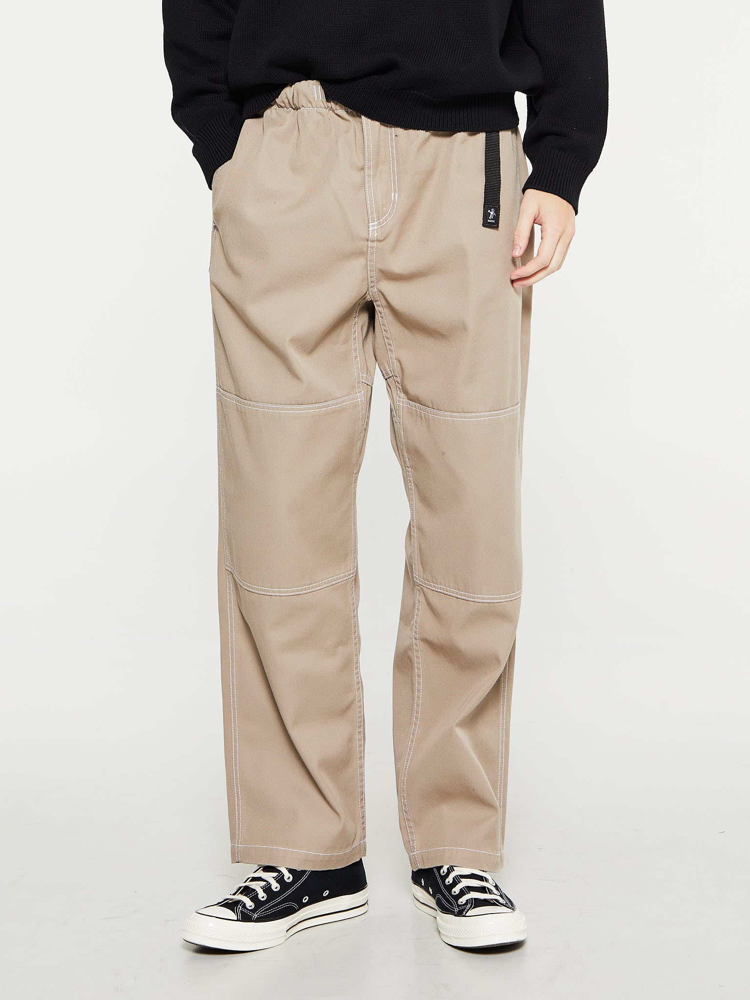 Dancer - Belted Simple Pants in Khaki