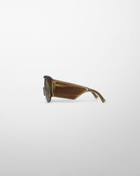 Phoebe Philo - Half Bombé Sunglasses in Dark Khaki Tortoiseshell