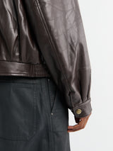 Dime - Debossed Wavy Jacket in Brown