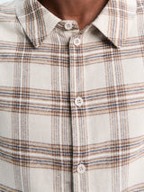 Dime - Plaid Flannel Shirt in Beige