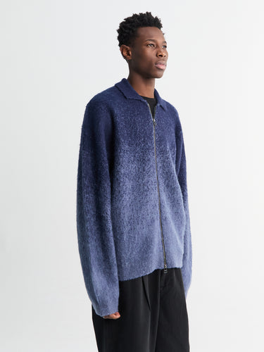 Dime - Mohair Double Zip Knit in Midnight Blue