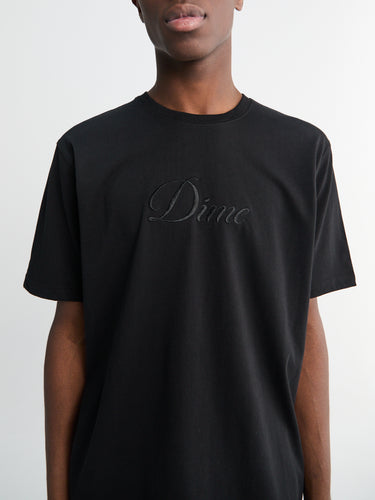 Dime - Cursive Small Logo T-Shirt in Black