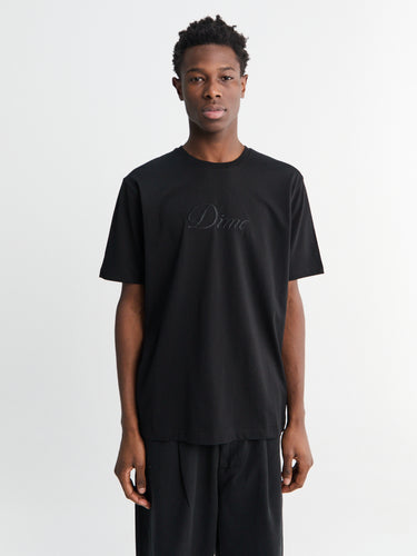 Dime - Cursive Small Logo T-Shirt in Black