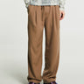 Dime - Pleated Twill Pants in Camel