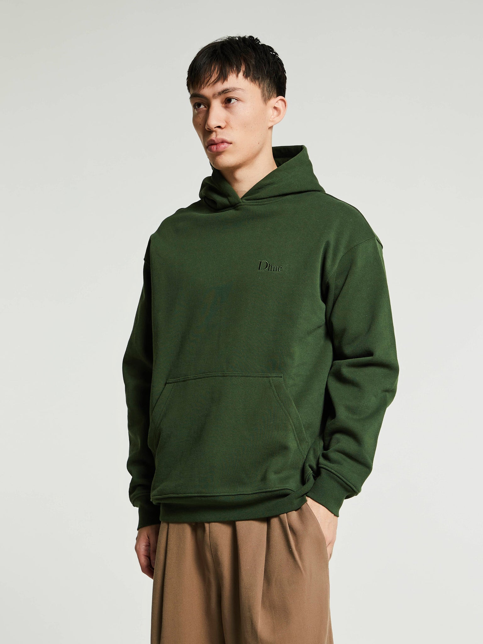 Dime - Classic Small Logo Hoodie in Forest Green