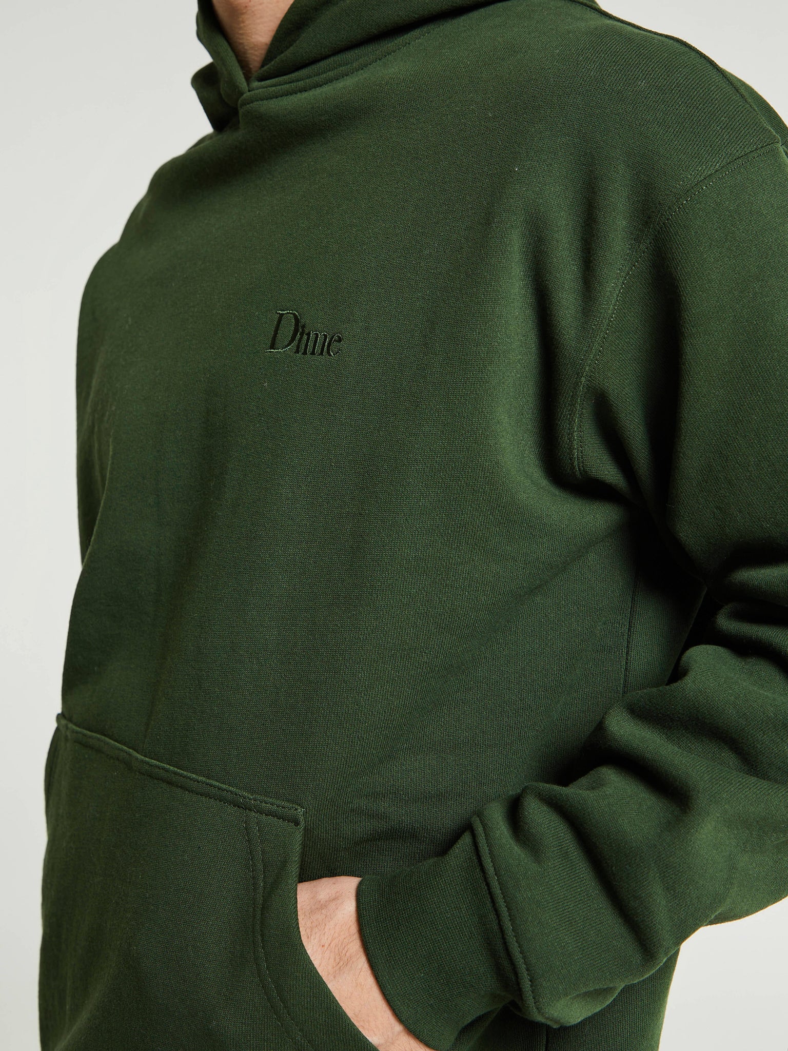 Dime - Classic Small Logo Hoodie in Forest Green