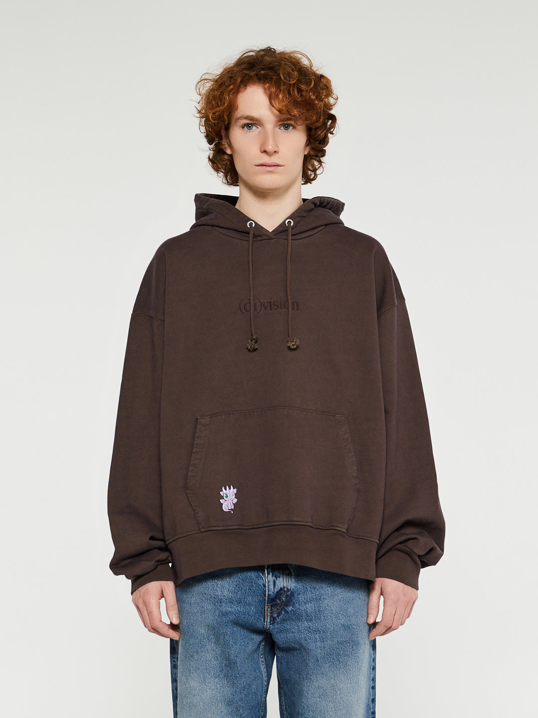 (di)vision - Basic Hoodie with Logo in Seal Brown