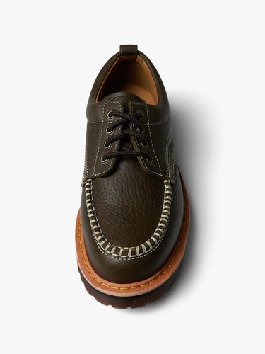 Dr. Martens - Lowell 4 Eye Shoes in Olive Wild Grain