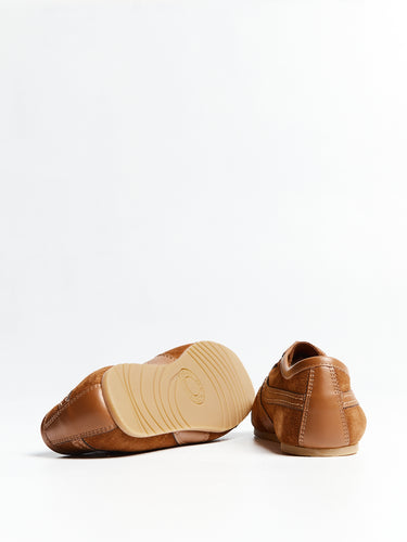 Læderbeklædte Ruskindssneakers i Brun