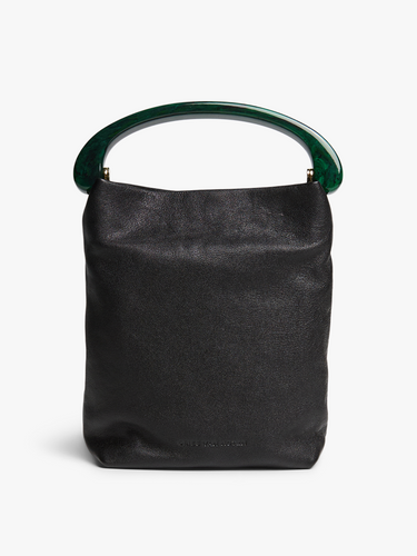 Dries Van Noten - Leather Shoulder Bag in Black