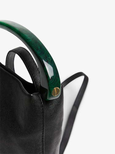 Dries Van Noten - Leather Shoulder Bag in Black