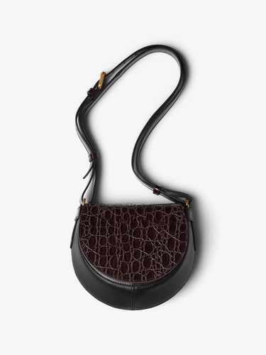 Leather Crossbody Bag in Taupe