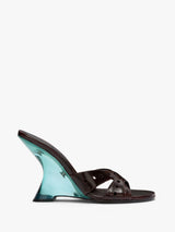 Dries Van Noten - Leather Mules in Ruby