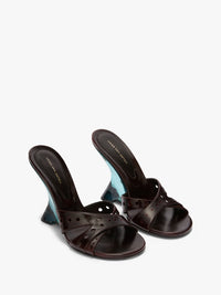 Dries Van Noten - Leather Mules in Ruby