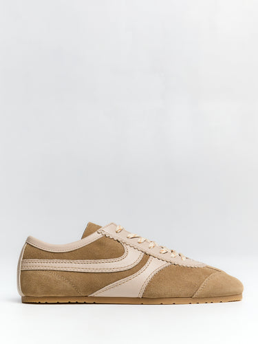 Dries Van Noten - Leather-trimmed suede sneakers in Beige