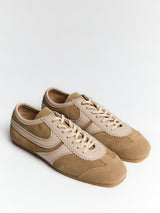 Dries Van Noten - Leather-trimmed suede sneakers in Beige