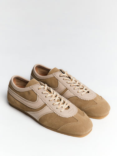 Dries Van Noten - Leather-trimmed suede sneakers in Beige