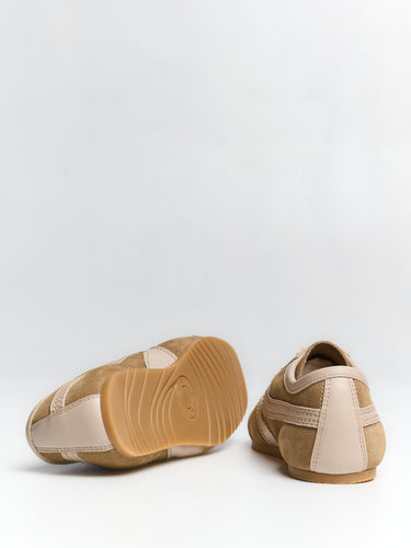 Dries Van Noten - Leather-trimmed suede sneakers in Beige