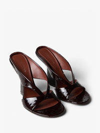 Dries Van Noten - Open-Toe Leather Heels in Dark Brown