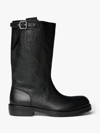 Dries Van Noten - Leather Biker Boots in Black