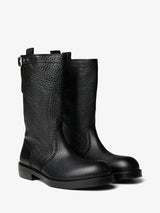 Dries Van Noten - Leather Biker Boots in Black