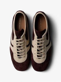Dries Van Noten - Men's Leather-Trimmed Suede Sneakers in Dark Purple