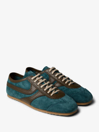 Dries Van Noten - Men's Leather-Trimmed Suede Sneakers in Turquoise