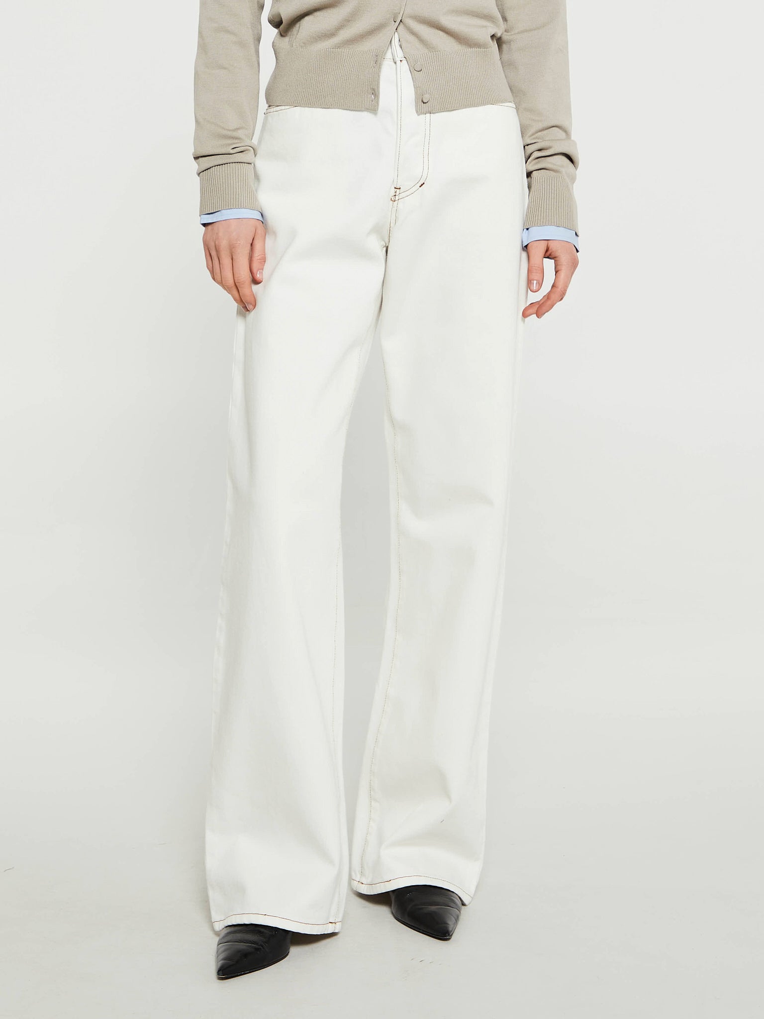 Payton Denim Pants in Off-White