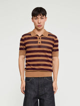 Dries Van Noten - Mercy Stripe Polo in Camel