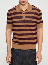 Dries Van Noten - Mercy Stripe Polo in Camel
