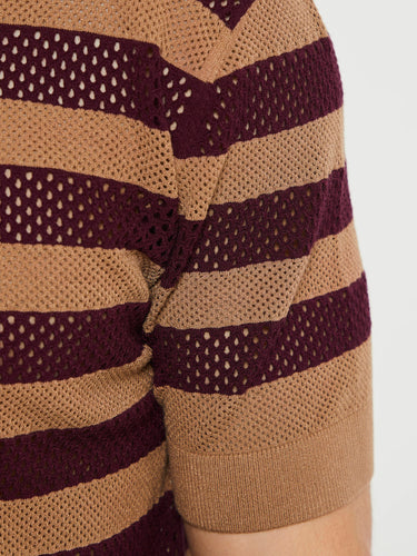 Dries Van Noten - Mercy Stripe Polo in Camel