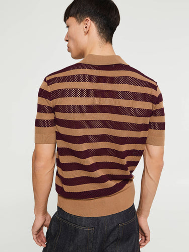 Dries Van Noten - Mercy Stripe Polo in Camel