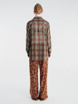 Dries Van Noten - Pleated Shirt in Burgundy