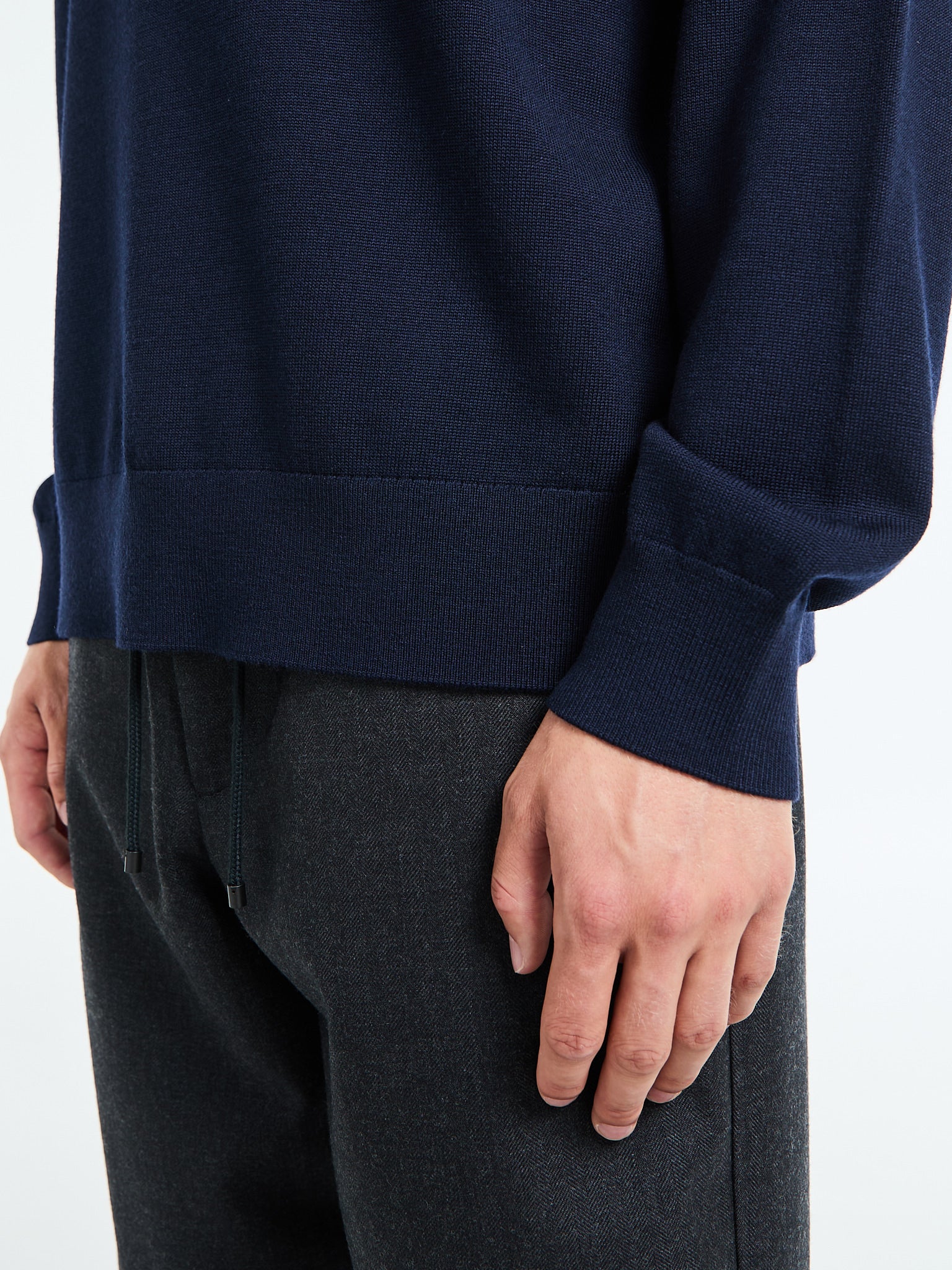 Merino Wool Sweater in Navy